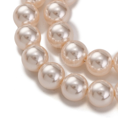 Baking Painted Pearlized Glass Pearl Round Bead Strands PEAR-H019-02B-01-1