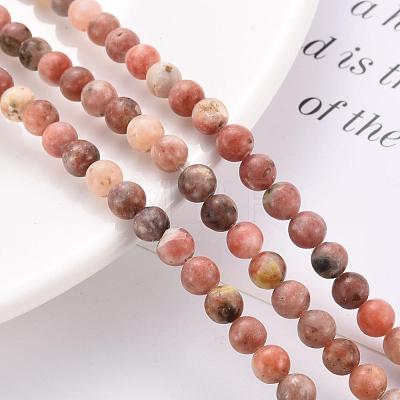 Round Natural Maible and Sesame Jasper/Kiwi Jasper Beads Strands G-S170-6mm-1