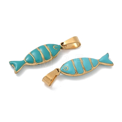 201 Stainless Steel Enamel Pendants STAS-I339-02G-1