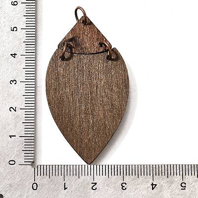 Printed Poplar Wood Big Pendants FIND-B045-24B-1