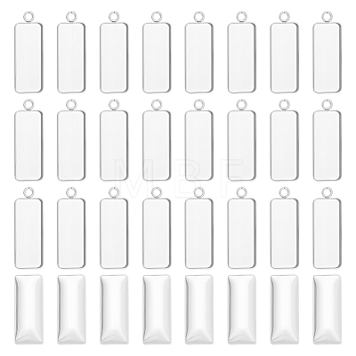 30Pcs 304 Stainless Steel Pendant Cabochon Settings STAS-UN0063-45-1