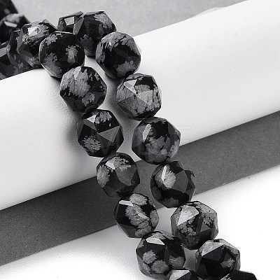 Natural Snowflake Obsidian Beads Strands G-NH0021-A09-02-1