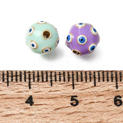 Brass Enamel Beads KK-CBA0E55-01B-G-1