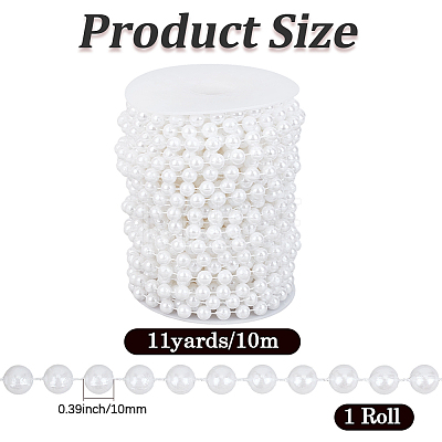 1Roll ABS Plastic Imitation Pearl Beads KY-PA0001-21B-1