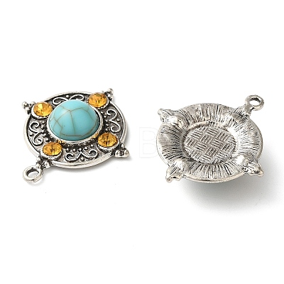 Tibetan Style Alloy Pave Imitation Turquoise Pendants FIND-NH0001-04AS-1