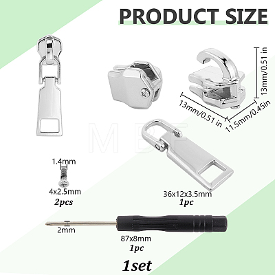 Stainless Steel Zipper Accessories FIND-WH0173-498P-1
