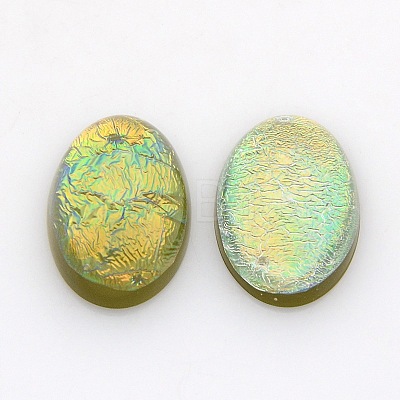 Oval Resin Imitated Opal Cabochons CRES-L008-M-1