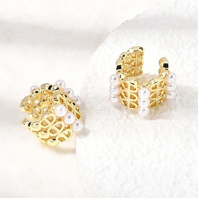 Brass Cuff Earrings EJEW-C186-08G-1
