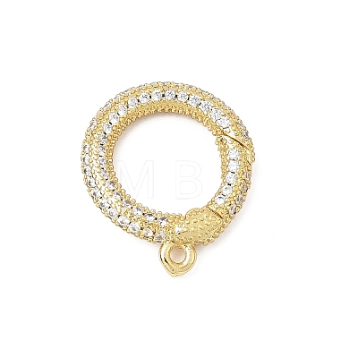 Brass Micro Pave Clear Cubic Zirconia Spring Gate Rings CU-CBA7D5E-04A-G-1