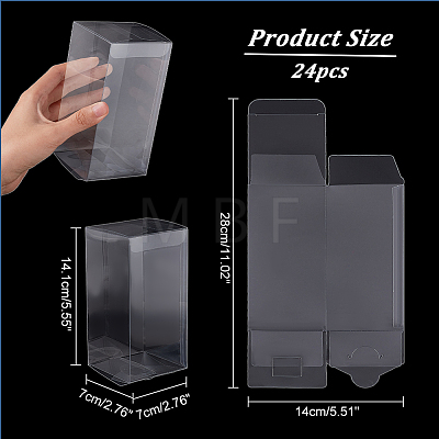  24Pcs Rectangle Transparent Plastic PVC Box Gift Packaging CON-NB0002-15B-1