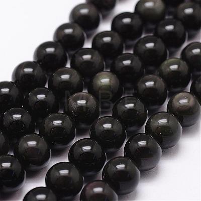 Natural Obsidian Beads Strands G-D838-12mm-04-1