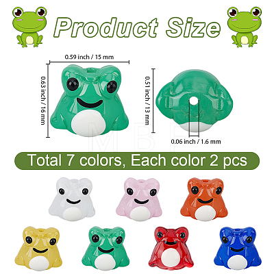 14Pcs 7 Colors Frog Home Decorations LAMP-PA0001-71-1