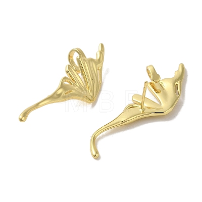 Teardrop Brass Stud Earrings EJEW-R162-11G-1