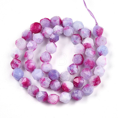 Dyed Natural White Jade Beads Strands G-T139-8mm-45S-1