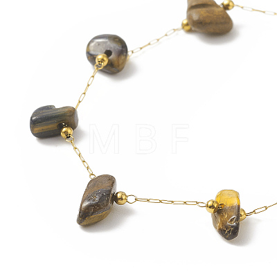 Natural Mixed Gemstone Chips Beaded Bracelet BJEW-JB09941-1