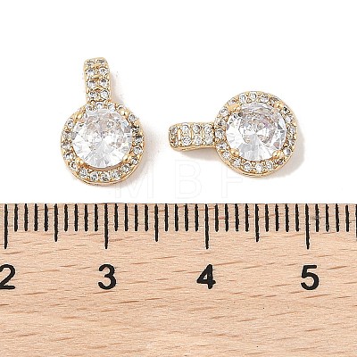 Brass Micro Pave Cubic Zirconia Pendants KK-R219-25G-1