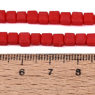 Opaque Frosted Glass Beads Strands GLAA-N072-01A-B05-1