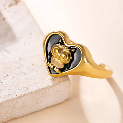 304 Stainless Steel Enamel Cuff Open Rings WG26B7E-01-1