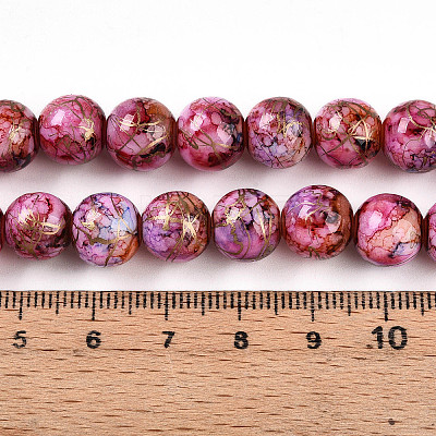 Baking Painted Glass Beads Strands DGLA-N003-10mm-B03-1