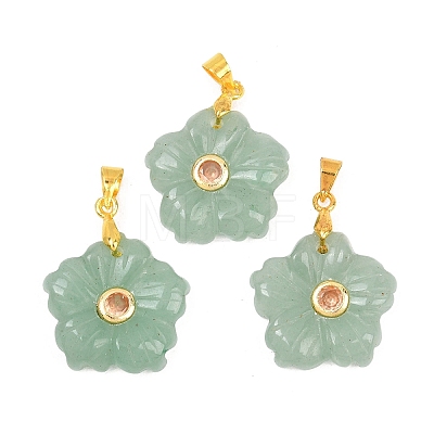 Natural Green Aventurine Carved Pendants G-A315-01G-09-1