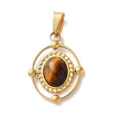 Natural Tiger Eye Pendants STAS-C120-14G-06-1