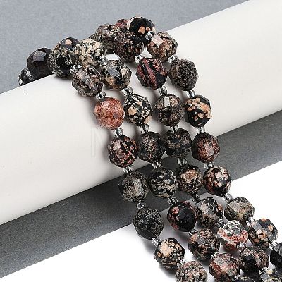 Natural Snowflake Obsidian Beads Strands G-O201B-133G-1