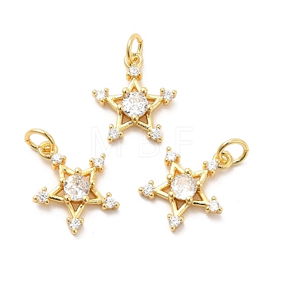 Rack Plating Brass Cubic Zirconia Pendants KK-K270-38G-1