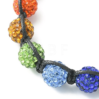 Handmade Polymer Clay Rhinestone Beads Braided Bead Bracelets BJEW-TA00320-1