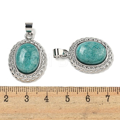 Natural Mixed Stone Oval Pendants G-B079-02P-1