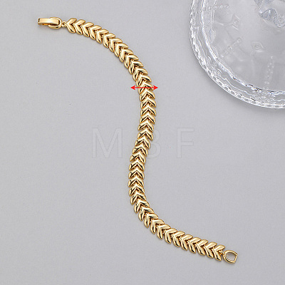 Brass Link Chain Bracelets for Women WG7C619-02-1