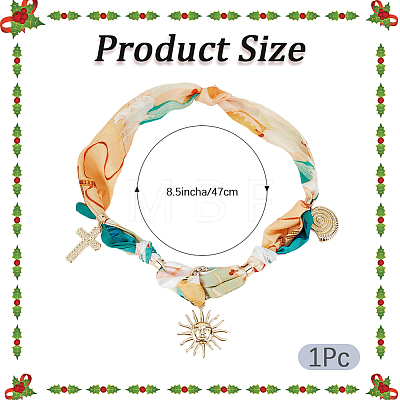 Polyester Collar Choker Necklaces for Women NJEW-SP0001-18-1