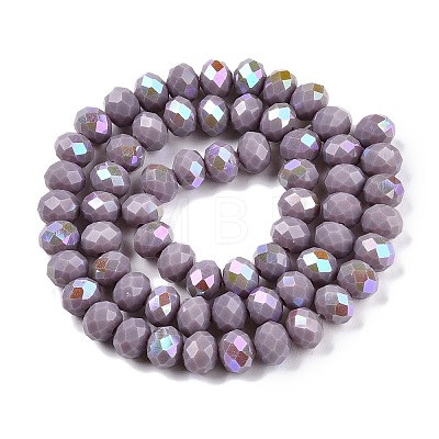 Electroplate Opaque Solid Color Glass Beads Strands EGLA-A044-P8mm-L13-1