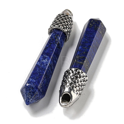 Dyed Natural Lapis Lazuli Pointed Big Pendants G-F766-02AS-07-1