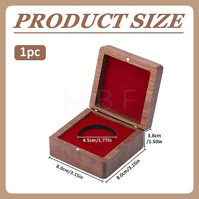 Wood Commemorative Coin Storage Magnetic Boxes CON-WH0133-009A-1