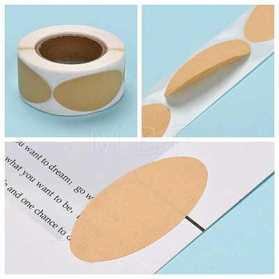 Self-Adhesive Kraft Paper Gift Tag Stickers X-DIY-G021-10-1