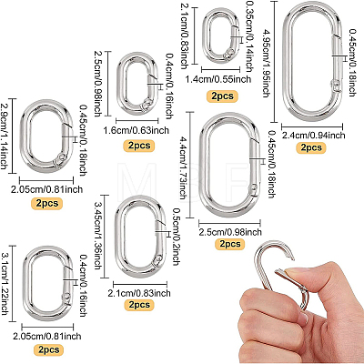 14Pcs 7 Styles Zinc Alloy Key Clasps FIND-BC0002-92A-1