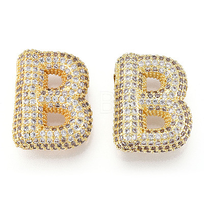 Brass Micro Pave Cubic Zirconia Pendants KK-N254-06G-B-1