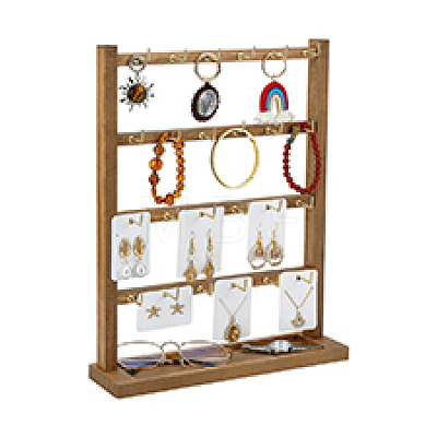 Wood Jewely Display Stands ODIS-WH0078-32-1