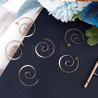 4 Pairs Brass Ear Studs EJEW-BBC0001-48-1