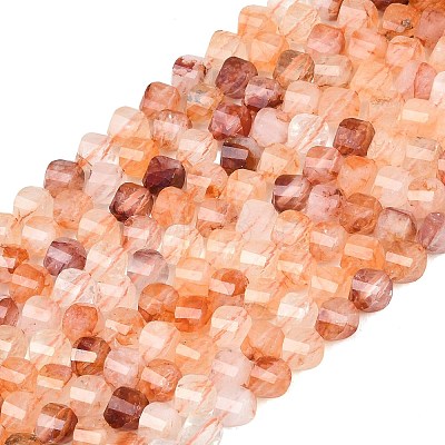 Natural Hematoid Quartz/Ferruginous Quartz Beads Strands G-P611-C32-01-1