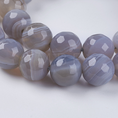 Natural Striped Agate/Banded Agate Beads Strands G-G581-10mm-09-1