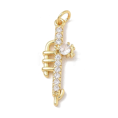 Brass Micro Pave Clear Cubic Zirconia Pendants KK-D289-01G-12-1