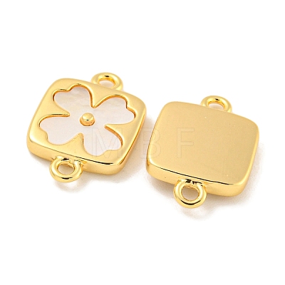 Natural Shell Flower Connector Charms KK-P275-03G-1