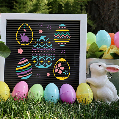 9Pcs 9 Styles Easter PET Hollow Out Drawing Painting Stencils Sets DIY-WH0383-0037-1
