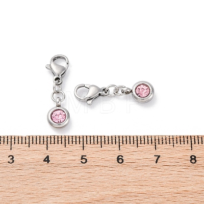 304 Stainless Steel Rhinestone Pendants STAS-D301-25P-19-1