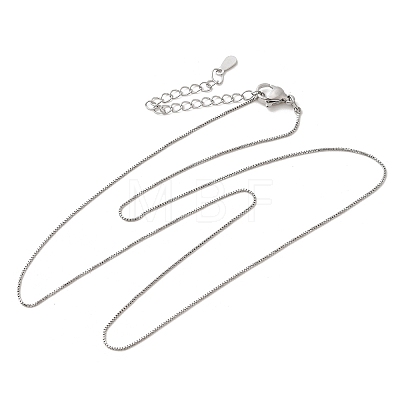 0.6MM Brass Box Chain Necklaces NJEW-G341-01P-1