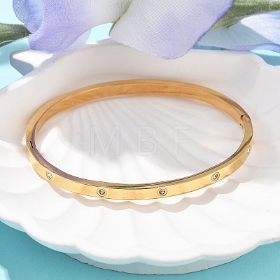 304 Stainless Steel Rhinestone Bangles for Women BJEW-Z092-05G-1