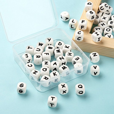 52Pcs 26 Style Food Grade Eco-Friendly Silicone Beads SIL-LS0001-03-1