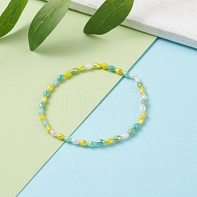 Sparkling Glass Beaded Stretch Bracelet for Women BJEW-JB07664-03-1