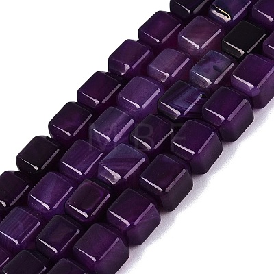 Natural Purple Agate Beads Strands G-Q608-10D-1